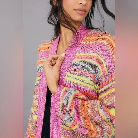 Anthropologie Juliette Space-Dyed Longline Cardigan Duster Knit Kimono - Picture 10 of 10